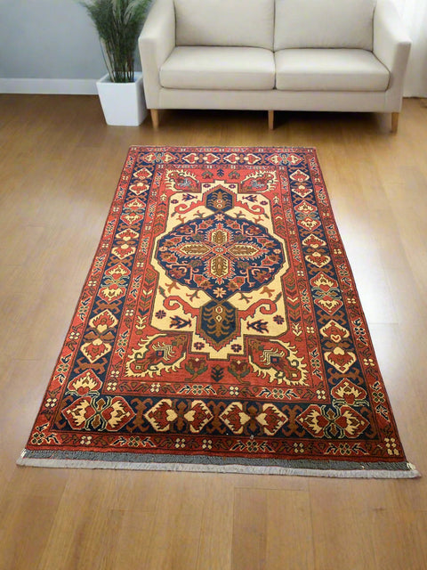 Terkaman Tribal Afghan Oriental Rug, size 4" x 6' 8"