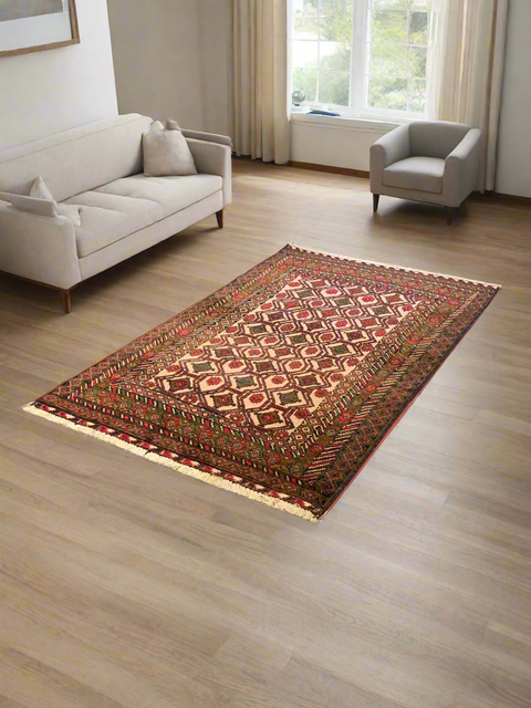 Terkaman Tribal Baluch Oriental Rug 3' 9" x 5' 10" (A)