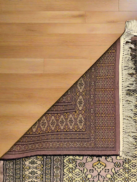 Hand-Knotted Pakistani Wool Rug, Tribal/Floral Design, size 4" x 5' 10"