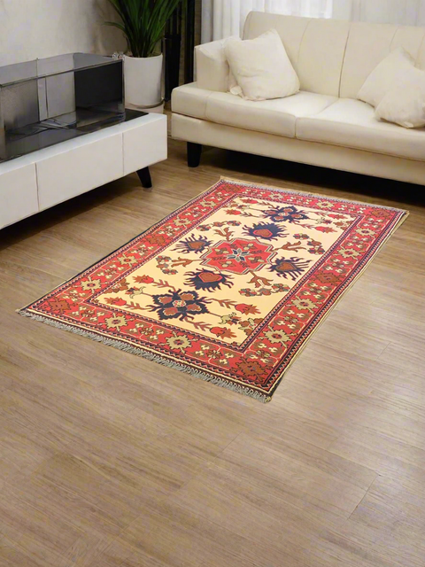 Terkaman Tribal Afghan Oriental Rug, size 4" x 6"
