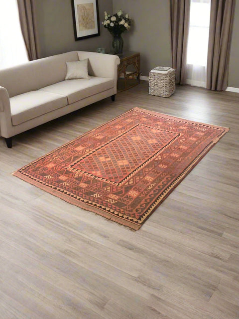 Afghan Kilim Handwoven flatweave Rug – size 4' 3" x 6' 4"