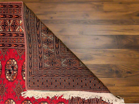 Hand-Knotted Pakistani Bokhara Rug – 100% Wool, size 4' 2" x 6"