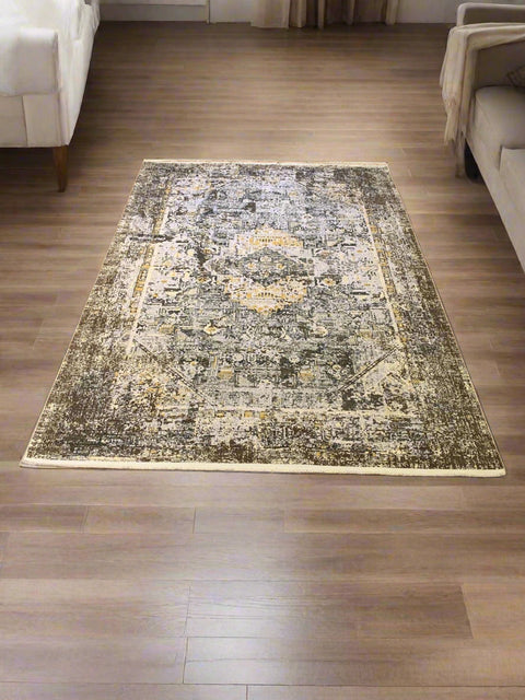 Persian-Inspired. Modern Defined. Turkish Made Rug, size 5' 2" x 7' 7"(O) cintemperory