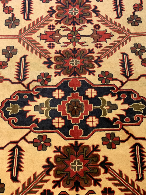 Terkaman Tribal Afghan Oriental Rug - size 5' 4" x 6' 7" (Q)