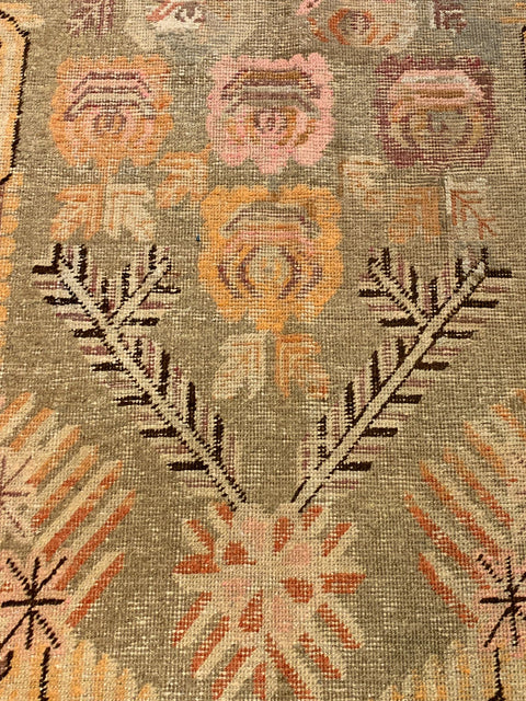 Antique Khotan Samarkand Rug, circa 1910's, size 5' 1" x 8' 4"