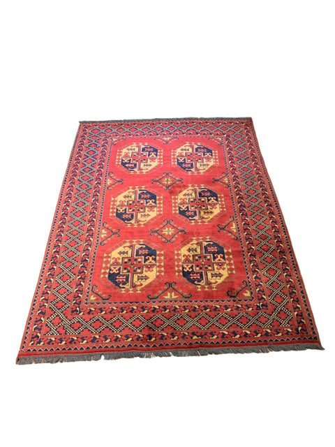 Terkaman Tribal Fielpa Afghan Oriental Rug, size 5' 2" x 6' 11"