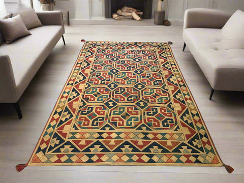 Afghan Kilim Handwoven flatweave Rug – size 4' 7" x  8"