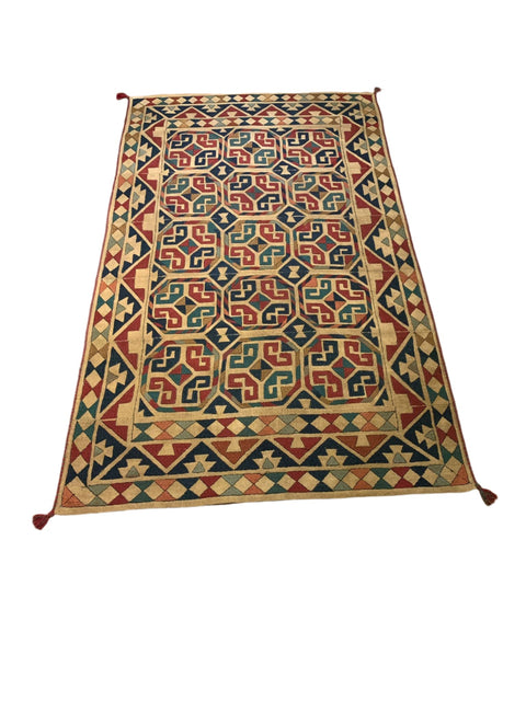 Afghan Kilim Handwoven flatweave Rug – size 4' 7" x  8"