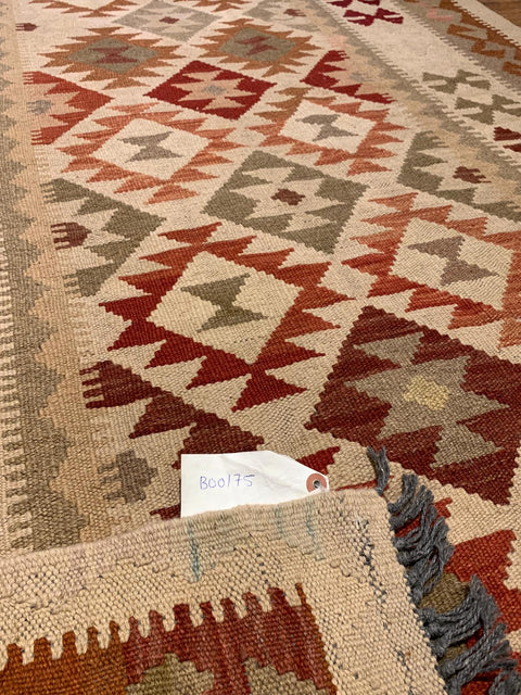 Afghan Kilim Handwoven flatweave Rug – size 3' 11" x 7"