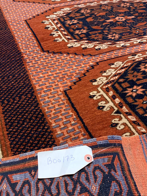 Terkaman Tribal Afghan Oriental Rug, size 4' 10" x 6"