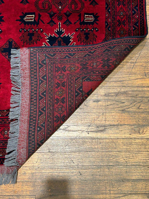 Terkaman Tribal Afghan Oriental Rug, size 4' 2" x 6' 7"