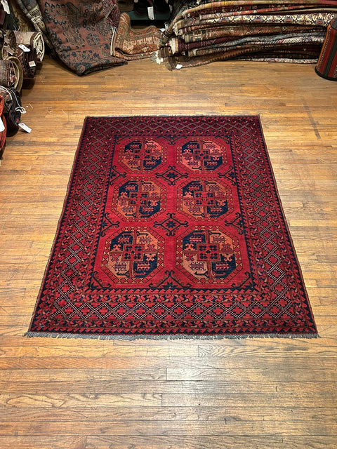 Terkaman Tribal Afghan Oriental Rug, size 5" x 6' 8"