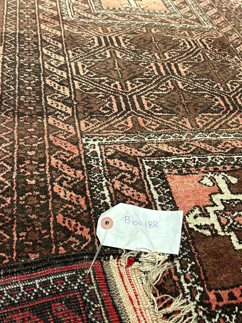 Terkaman Tribal Baluch Oriental Rug 4" x 7"(A)