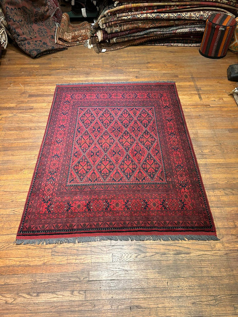 Terkaman Tribal Afghan Oriental Rug, size 5" x 6' 8"