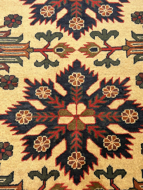 Terkaman Tribal Afghan Oriental Rug, size 5' 1" x 6' 7"