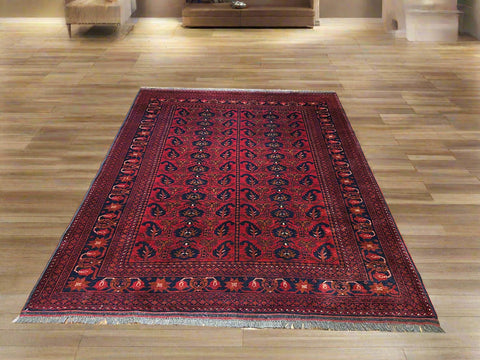 Terkaman Tribal Afghan Oriental Rug, size 5" x 6' 4"