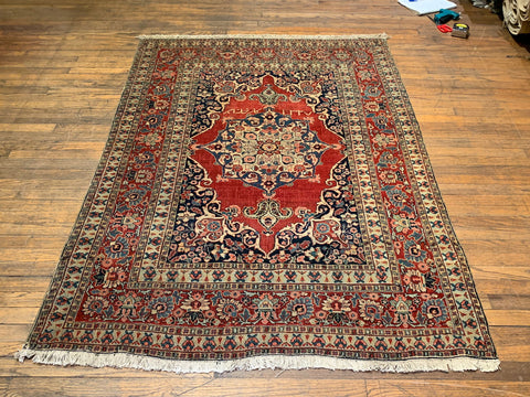 Timeless Beauty, Woven by Hand. Antique Persian Sarouk  Rug, size 4' 3" x 6' 2"(F)