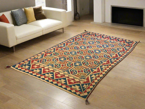 Afghan Kilim Handwoven flatweave Rug – size 4' 5" x 7' 8"