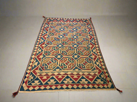 Afghan Kilim Handwoven flatweave Rug – size 4' 5" x 7' 8"