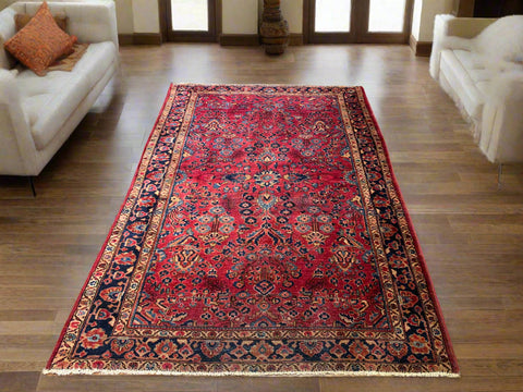 Timeless Beauty, Woven by Hand. Antique Persian Sarouk Rug, size 4' 4" x 6' 7"  (F)