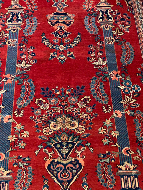 Timeless Beauty, Woven by Hand. Antique Persian Mahajaran Sarouk Rug, size 4' 4" x 6' 7"