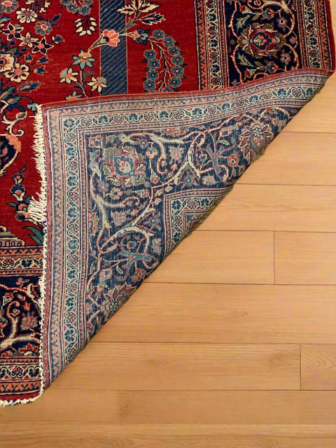 Timeless Beauty, Woven by Hand. Antique Persian Mahajaran Sarouk Rug, size 4' 4" x 6' 7"