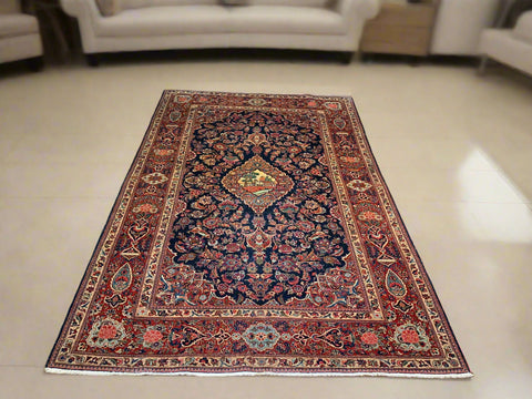 Timeless Beauty, Woven by Hand. Antique Persian Kashan Rug, size 4' 3" x 7" ( F)