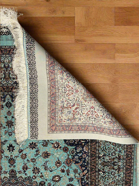 Exquisite 100% Silk Persian Design Rug – Elegant and Luxurious, size 4" x 6" (H)