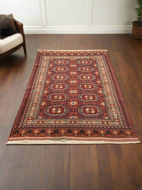 Terkaman Tribal Afghan Oriental Rug, size 4' 2" x 6" (C) Very fine