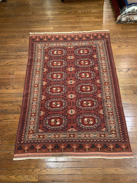 Terkaman Tribal Afghan Oriental Rug, size 4' 2" x 6" (C) Very fine