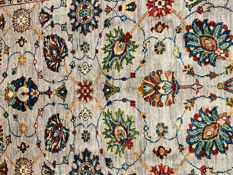 Hand-Knotted Sultanabad Vegetable-Dyed Wool Rug, 4" x 6"