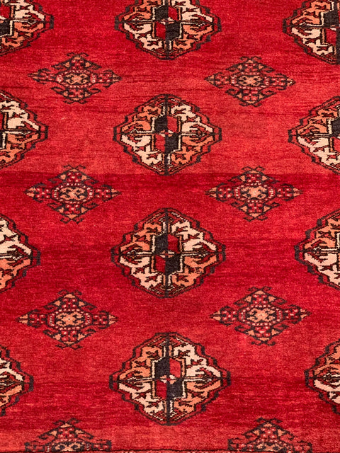 Terkaman Tribal Afghan Oriental Rug, size 4' 1" x 5' 8" (C) ( antique )