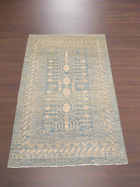 Khotan Pomegranate design Oriental Rug, size 4" x 6"  (D)