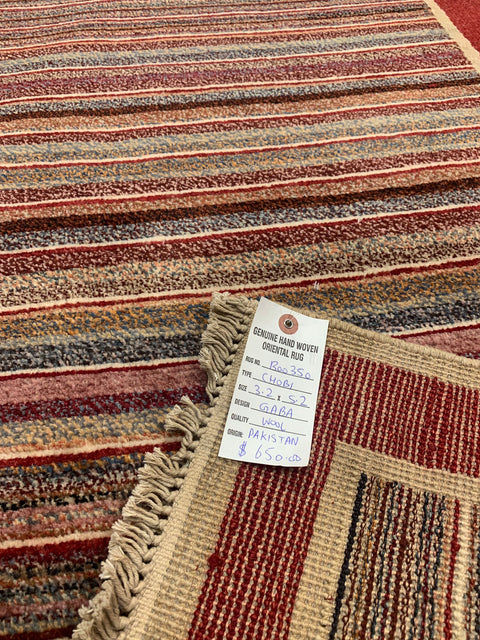 Hand-Knotted Sultanabad Vegetable-Dyed Wool Rug 3' 2" x 5' 2" (K)