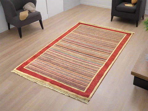 Hand-Knotted Sultanabad Vegetable-Dyed Wool Rug 3' 2" x 5' 2" (K)