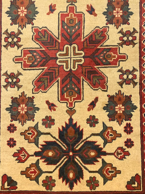 Terkaman Tribal Afghan Oriental Rug, size 3' 5" x 5' 4"