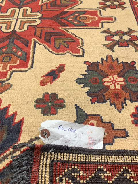 Terkaman Tribal Afghan Oriental Rug, size 3' 5" x 5' 4"