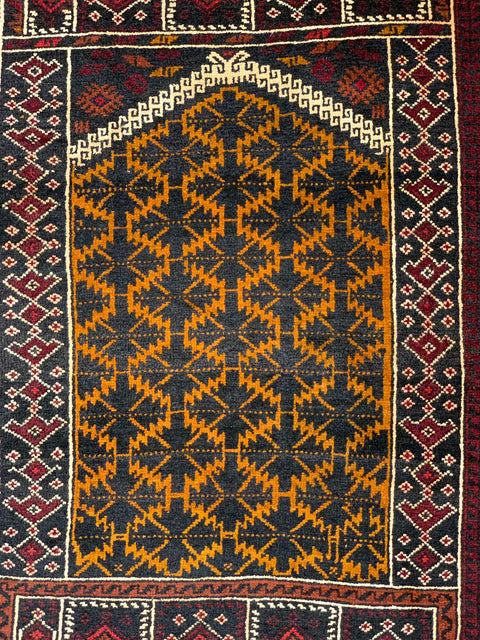 Terkaman Tribal Baluch Oriental Rug; 2' 9" x 4' 7" (A) prayer