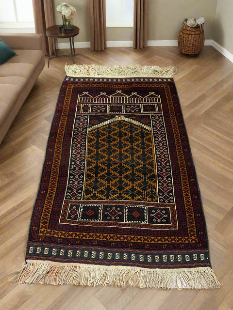 Terkaman Tribal Baluch Oriental Rug; 2' 9" x 4' 7" (A) prayer