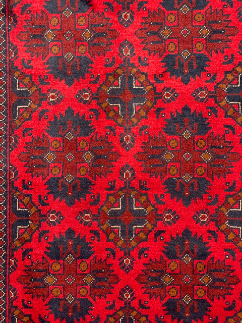 Terkaman Tribal Afghan Oriental Rug, size 3' 3" x 5"