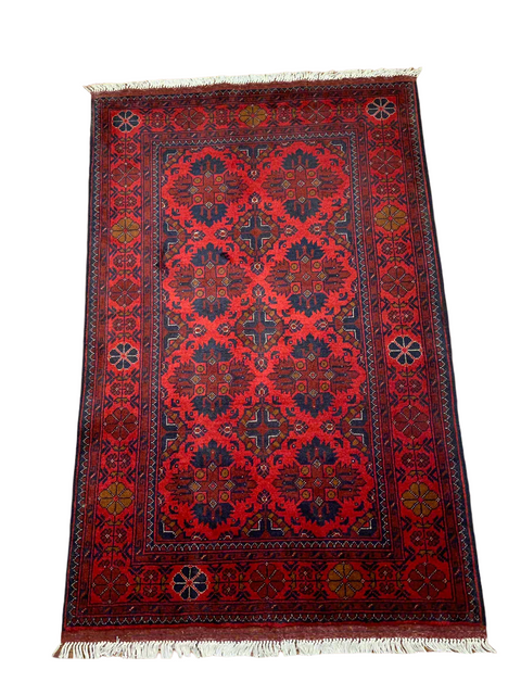 Terkaman Tribal Afghan Oriental Rug, size 3' 3" x 5"