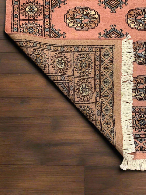 Hand-Knotted Pakistani Bokhara Rug – 100% Wool, 3" x 5" (M)