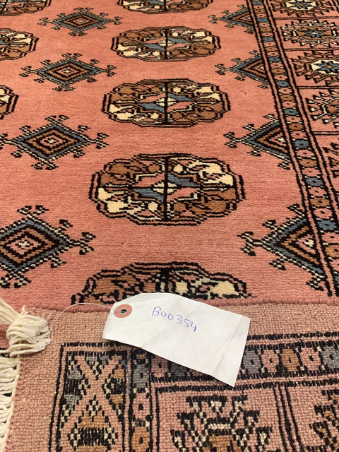 Hand-Knotted Pakistani Bokhara Rug – 100% Wool, 3" x 5" (M)