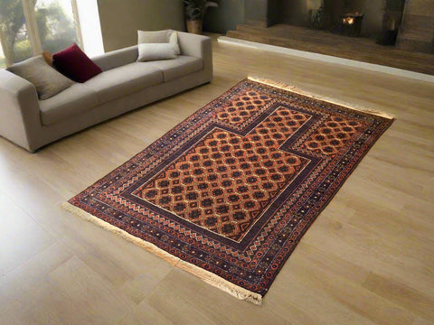 Terkaman Tribal Baluch Oriental Rug; 3' 5" x 4' 8" (A)
