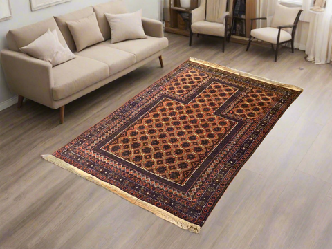Terkaman Tribal Baluch Oriental Rug; 3' 5" x 4' 8" (A)