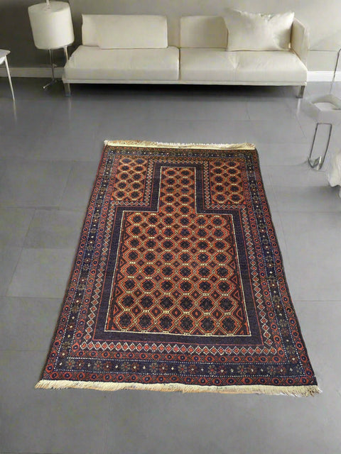Terkaman Tribal Baluch Oriental Rug; 3' 5" x 4' 8" (A)