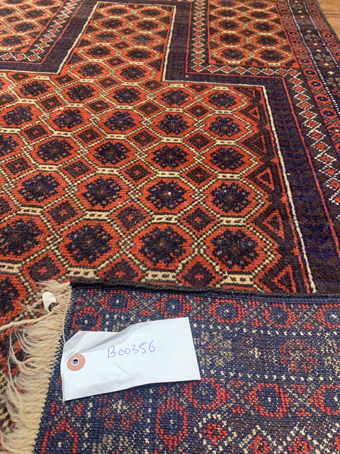 Terkaman Tribal Baluch Oriental Rug; 3' 5" x 4' 8" (A)