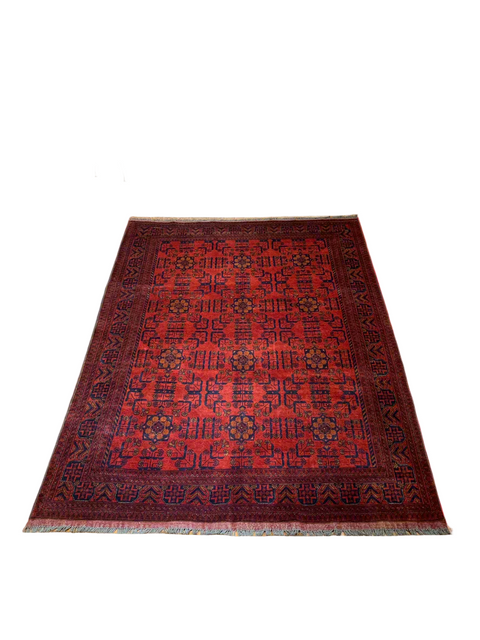 Terkaman Tribal Afghan Oriental Rug, size 6" x 8" (C)