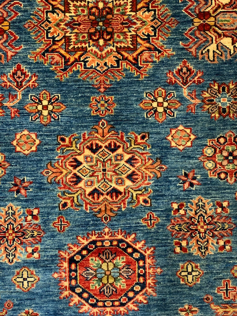 Hand-Knotted Vegetable Dye Kazak Rug from Pakistan Size : 5" x 6' 8"