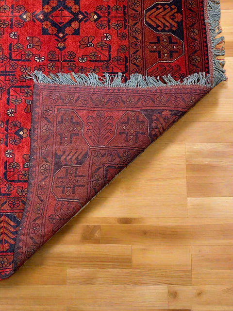 Terkaman Tribal Afghan Oriental Rug, size 5' 5" x 7' 8"